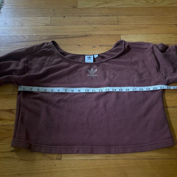 Adidas Brown Rhinstone Crop Sweatshirt Size Medium - Picture 3 of 7